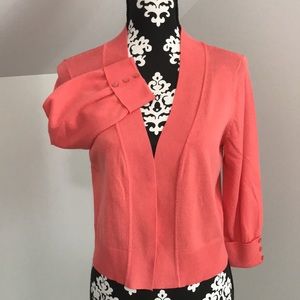 CHRISTOPHER & BANKS PEACH 3/4 SLEEVE SHRUG